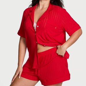 Victorias Secret Red Matching Pajamas Shorts Set